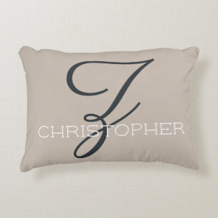 Z Initial Kalligrafie Name Taupe Braun Neutral Chi Dekokissen