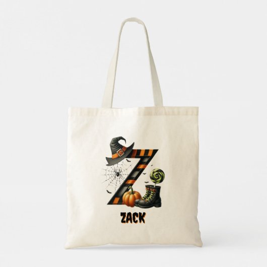 Z Initial Trick oder Treat Halloween Candy Bag Tragetasche (Rückseite)