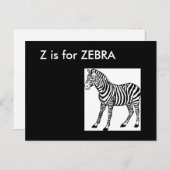 "Z" ist für Zebra Alphabet Flashcard Postkarte (Vorne/Hinten)