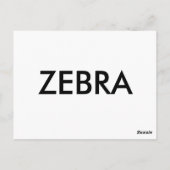 "Z" ist für Zebra Alphabet Flashcard Postkarte (Rückseite)