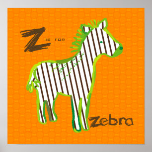 "Z ist für Zebra" digitales Malplakat Poster
