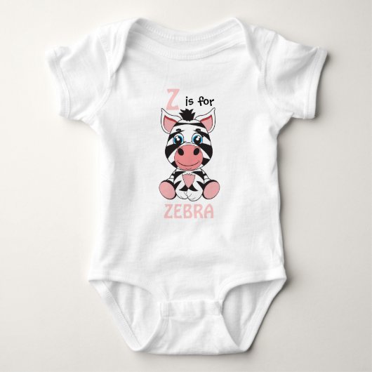 "Z ist für ZEBRA" Kinders-Shirt Baby Strampler (Vorderseite)