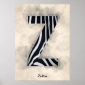 Z ist für Zebra Poster (Vorne)