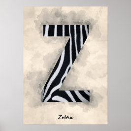 Z ist für Zebra Poster