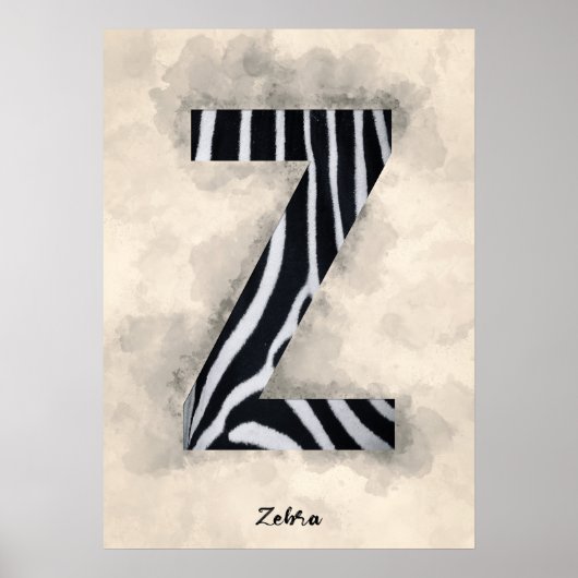 Z ist für Zebra Poster (Vorne)