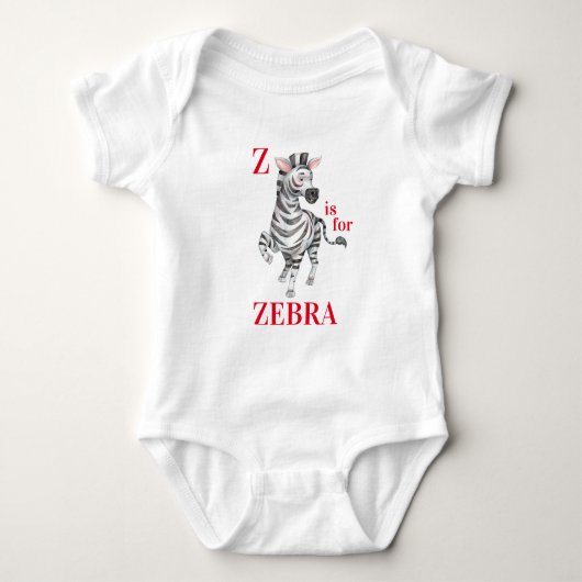 Z ist für ZEBRA Whimsical Baby Strampler (Vorderseite)