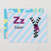 Z ist für Zipper - Alphabet Flash Card Postkarte (Vorne/Hinten)