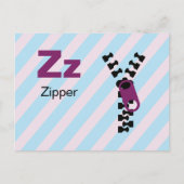 Z ist für Zipper - Alphabet Flash Card Postkarte (Vorderseite)