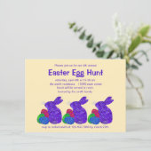 Z Lila Ostern Osterhase Eizelljagd Party Einladung (Stehend Vorderseite)