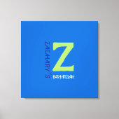 Z Monogram erste Bar Bat Mitzvah Sign-In-Board Leinwanddruck (Vorderseite)