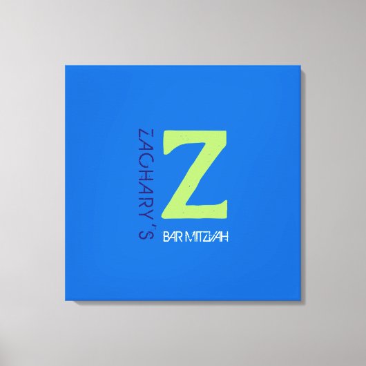 Z Monogram erste Bar Bat Mitzvah Sign-In-Board Leinwanddruck (Vorderseite)