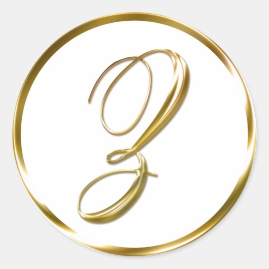 Z Monogram Imitate Gold Umschlag oder Günstige Sie Runder Aufkleber (Vorderseite)