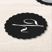 Z Monogram Initial White auf Schwarz Untersetzer (angewinkelt)