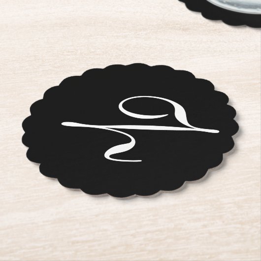 Z Monogram Initial White auf Schwarz Untersetzer (angewinkelt)