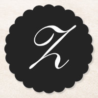 Z Monogram Initial White auf Schwarz