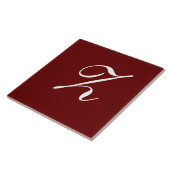 Z Monogram Initial White on Dark Red Fliese (Seite)