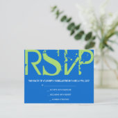 Z Monogram Initials Bar Bat Mitzvah Reply Card RSVP Karte (Stehend Vorderseite)