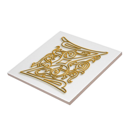Z Monogram "Irish Gold" Keramik Tile Fliese (Seite)