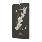 Z Monogramm Floral Personalisiert Autolufterfrischer (Links)