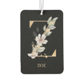 Z Monogramm Floral Personalisiert Autolufterfrischer (Rückseite)