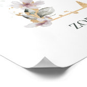 Z Monogramm florales Personalisiertes Poster (Ecke)
