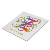 Z Monogramm Ihr Name "Gothic Rainbow" Keramik Tile Fliese (Seite)