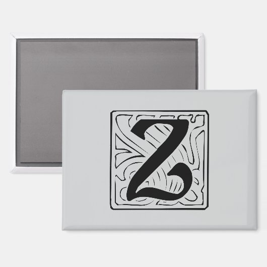 Z Monogramm schwarz Magnet (Vorderseite/Rückseite)