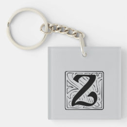 Z Monogramm schwarz Schlüsselanhänger