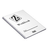 Z Monogramm Workbook black and white Notizblock (Rechte Seite)