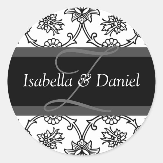 Z Monogramme für Siegel zum Hochzeitsfeiern Runder Aufkleber (Vorderseite)