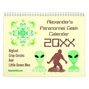 Z Paranormal Geek 2015 Bigfoot Außerirdischen Crop Kalender
