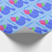 Z Personalisiert Blue Oaster Bunny Ostereier Geschenkpapier (Ecke)