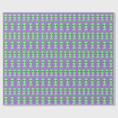 Z Personalisiert Smile Birthday Happy Alien Geschenkpapier (Flach)