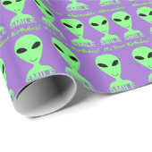 Z Personalisiert Smile Birthday Happy Alien Geschenkpapier (Rolleneckpunkt)
