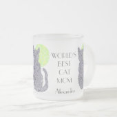 Z personifizieren die Katzen-Mama-Kaffeetasse Mattglastasse (VorderseiteRechts)
