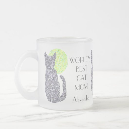 Z personifizieren die Katzen-Mama-Kaffeetasse Mattglastasse (Links)