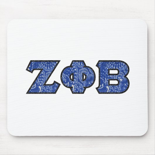 Z Phi B Bandana Letters Mousepad (Vorne)