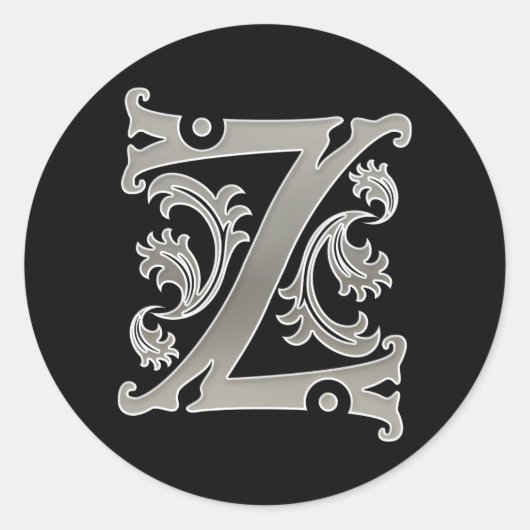Z Rundkleber in Silber Runder Aufkleber (Vorderseite)