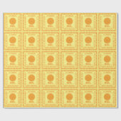 Z Sol Sun Space Geek Gelb und Orange Star Geschenkpapier (Flach)