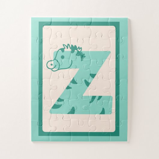 🦓Z steht für Zebra – Lustiges Tier-Alphabet-Poste Puzzle (Vertikal)
