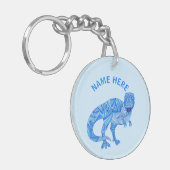 Z T-Rex Dinosaur Farbiges prähistorisches Tier Schlüsselanhänger (Vorderseite links)