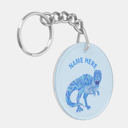Z T-Rex Dinosaur Farbiges prähistorisches Tier Schlüsselanhänger (Vorderseite links)