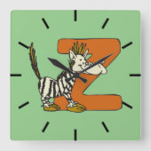 Z wie Zebra Quadratische Wanduhr (Vorderseite)