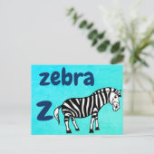 z - Zebra-Flash-Karte Postkarte (Stehend Vorderseite)