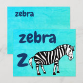 z - Zebra-Flash-Karte Postkarte (Vorne/Hinten)