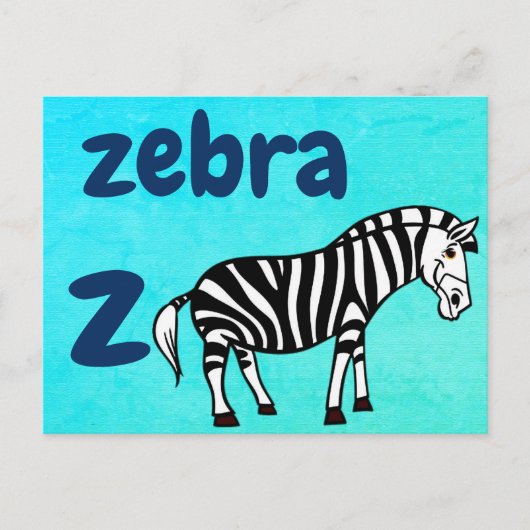 z - Zebra-Flash-Karte Postkarte (Vorderseite)