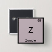 Z - Zombie Funny Chemistry Element Symbol T - Shir Button (Vorne & Hinten)