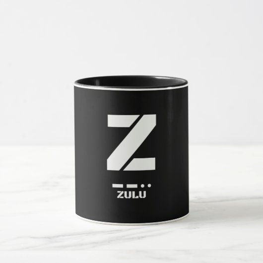 Z(Zulu) NATO Phonetischer Alphabet & Morse Code Tasse (Zentrum)