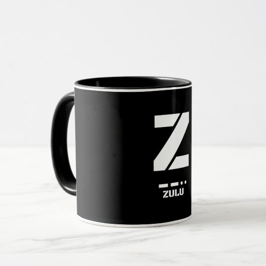 Z(Zulu) NATO Phonetischer Alphabet & Morse Code Tasse (Vorderseite Links)