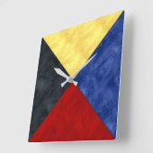 Z Zulu Watercolor Nautical Signal Maritime Flag Quadratische Wanduhr (Winkel)